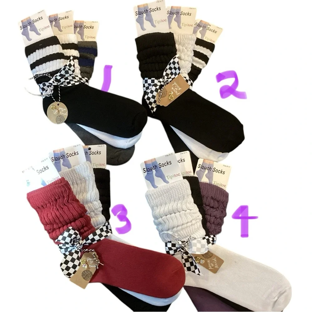 NEW COLOR PACKS! 🍂3 Pair Thick/Chunky Slouch Socks Ladies
